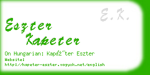 eszter kapeter business card